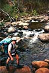 Doug crosses stream