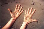 hands and sand