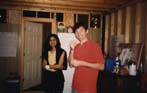Martin surprised, Sheri smiles