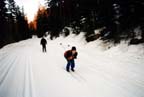 Meg has fun on skis